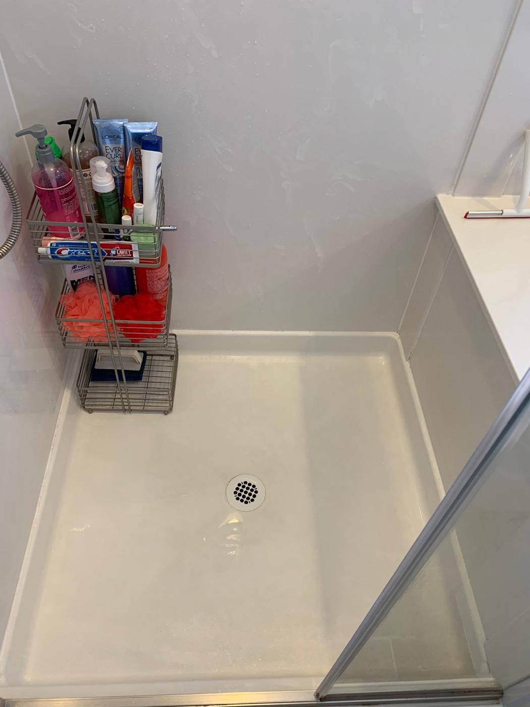 Shower floor after cleaning
